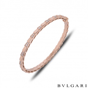 Bvlgari Rose Gold Diamond Serpenti Viper Bracelet 355043
